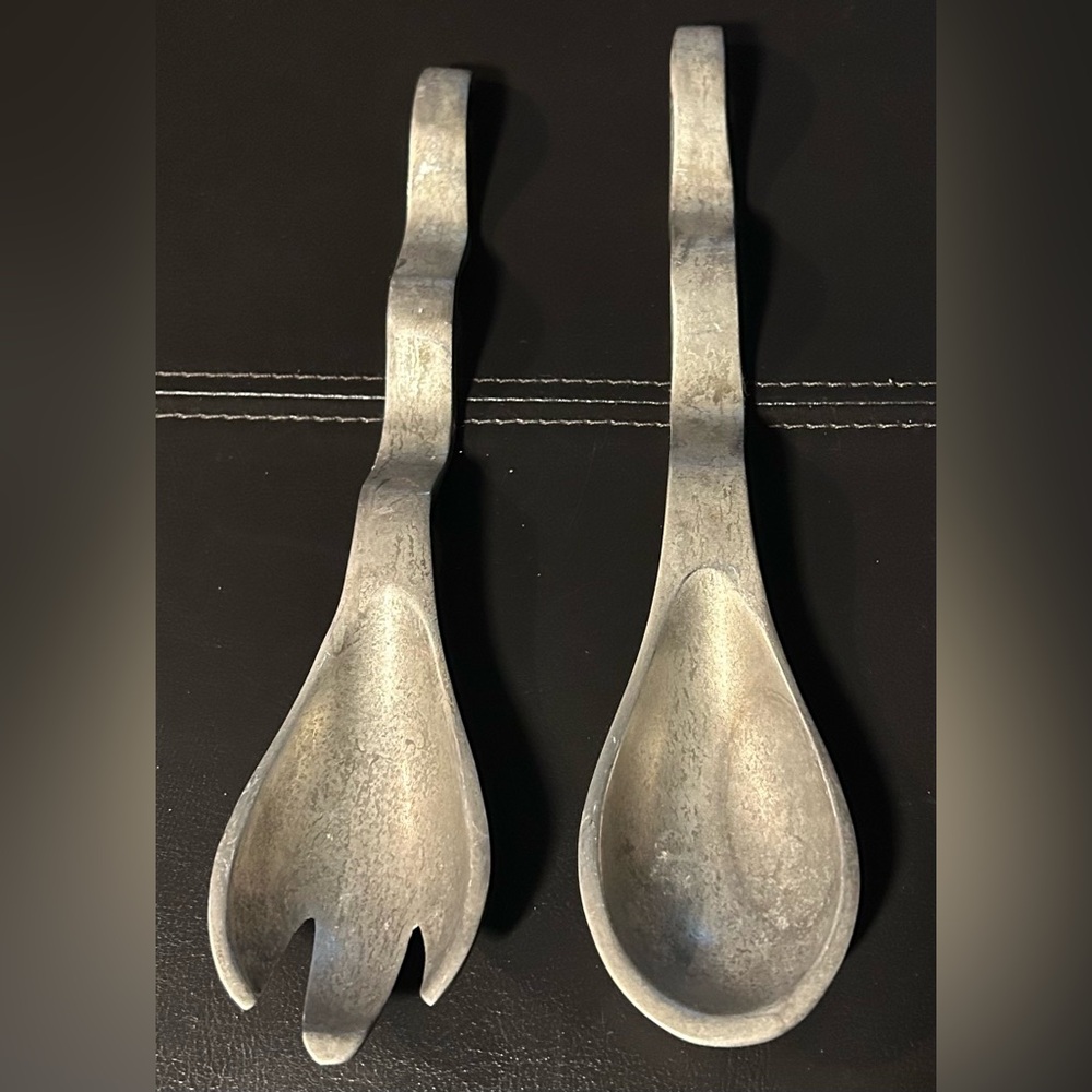 Vintage unbranded aluminum salad servers